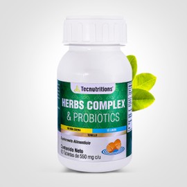 Herbs Complex y Probiotics  Suplemento con Probioticos para la Flora Intestinal, Apoyo para la Digestión y el Bienestar Intestinal, con Extracto de...