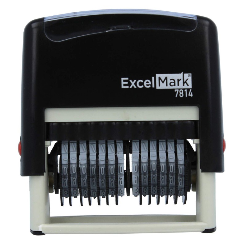 ExcelMark 13 Band Self-Inking Number Stamp - 2" x 1/4"