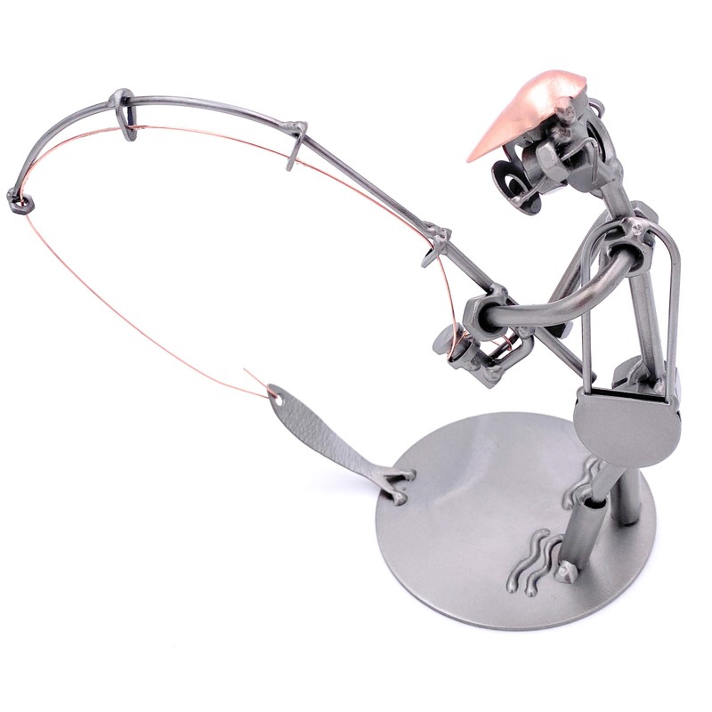 STEEMO Screw Man Fishing Gift Metal Art Decoration 18 x
