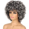 Ninroc Afro Curly Wig with Bangs Black Wigs Kinky Curly