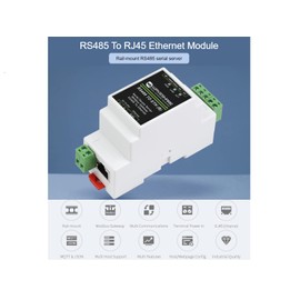Waveshare RS485 to RJ45 Ethernet Converter Module, Industrial Rail-mount RS485 Serial Server,TCP/IP to Serial Module,300~115200 bps Baudrate,10 / 100M auto-negotiation RJ45 connector