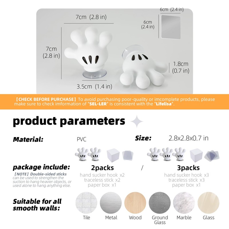 Lifelisa Cute Hanging Toothbrush Holder, Hand Wall Hanging Utility Suction