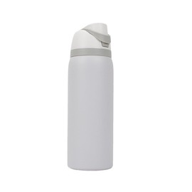 Insulated Stainless Steel Water Bottle with Straw Outdoor Sports Travel BPA Free Leak Proof Car Bottles 32oz (White)