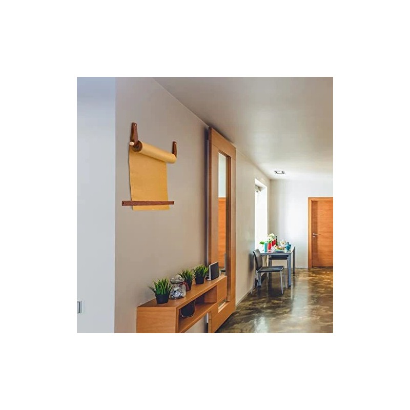 Lincia Kraft Paper Roll Wall Art Dispenser With Leather Straps