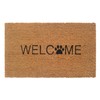 Rugsmith Black Machine Tufted Welcome Paw Doormat, 18"x30"