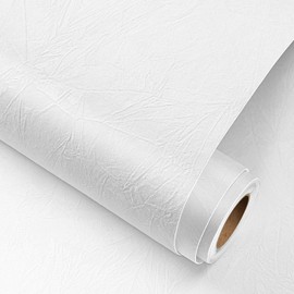 YENHOME Velvet Wallpaper Peel and Stick Textured 17.7"X200" White Velvet Peel and Stick Wallpaper for Bedroom Renter Friendly Self Adhesive Felt Fabric Sheets for Crafts Cabinets White Contact Paper