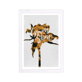 Wynwood Studio Typography Framed Wall Art Prints 'Growing Strong' Motivational Quotes and Sayings Home Décor, 13" x 19", Yellow, White