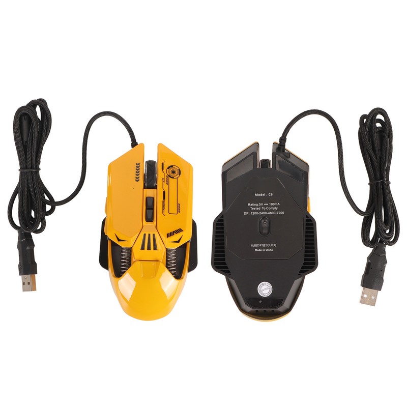 Wired Mouse Ergonomic RGB Backlit Adjustable DPI 7 Programmable Keys