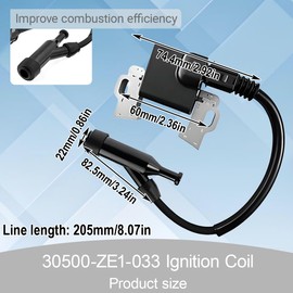 Qiuwanzia GX160 GX110 Ignition Coil for Honda GX120 GX200 GX340 GX390 5.5hp 6.5hp Engine for Predator 212cc 6.5hp Go Kart OHV Lawn Mower Pump Snow Blower Pressure Washer Generators Parts 30500ZE1033