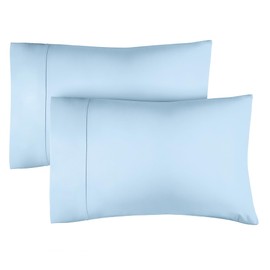 King Size Pillow Cases Set of 2 - Extra Soft Pillowcases - 50cm x 90cm - Breathable & Cooling Pillow Cases 2 Pack - Luxury Pillow Covers - Machine Washable - Pillow Protectors 2 Piece Set (Light Blue)