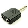 kenable 6.35mm Mono Jack Plug to Twin 6.35mm Mono Jack