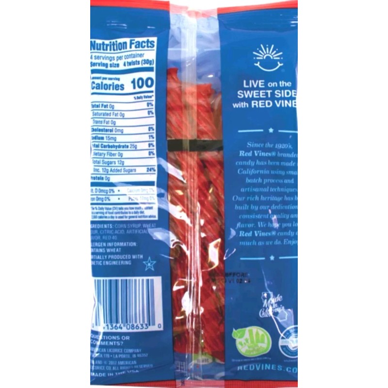 Red Vines Twists, Original Red Licorice Candy, Halal, Kosher (4