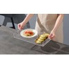 BEYLANG Clear Sturdy Acrylic Serving Tray with Handles-12x20Inch-Serving Coffee,Appetizer,Breakfast,Butler-Kitchen Countertop