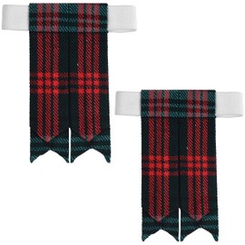 Allsafe Traders Scottish Tartan Kilt Flashes with Elastic Adjusters (Ross Hunting)