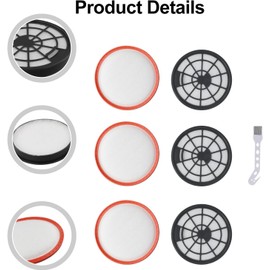 FABULETTA - Kit de filtro tipo 95 para Vax Air Compact Series Aspiradora Pre Motor y Post Motor Lavable de espuma y fieltro Juego de repuesto incluye 3 premotor, motor de 3 postes, 1 cepillo, estándar