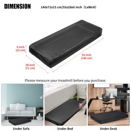 Fenghome Under Desk Treadmill Cover, Dust Proof Waterproof Treadmill Protective Cover with Drawstring for Folding Treadmill Oxford Cloth Treadmill Covers-140 x 71 x 15 cm(Black)