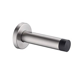 JQK Door Stopper, 304 Stainless Steel Sound Dampening Door Stop Bumper Wall Protetor 1 Pack, Brushed, DSB5-BN