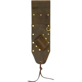 Brown Leather Sheath for PinPointer and Digging Tool Left Sided