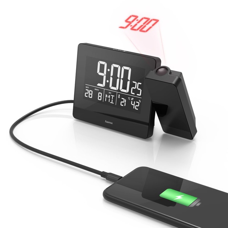 Hama Projection alarm clock with USB connection (digital radio alarm