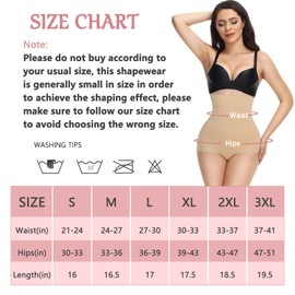 High Waisted Shapewear for Women Tummy Control Panty Underwear Seamless Comfort Slimming Briefs (X-Large, Nude)
