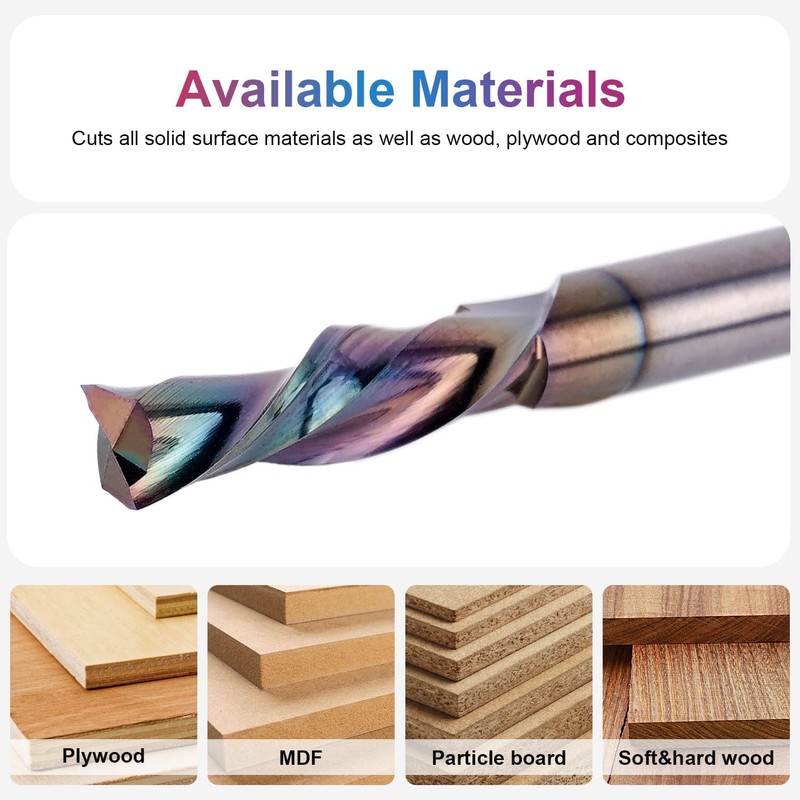 SpeTool 1/4 Inch Shank DownCut Spiral Router Bit with TAC