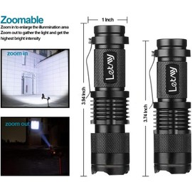LETMY Tactical Flashlight, Super Bright LED Mini Flashlights with Belt Clip, Zoomable, 3 Modes, Waterproof - Best EDC Flashlight for Gift, Hiking, Camping, Hurricane & Power Outage (4 Pack)