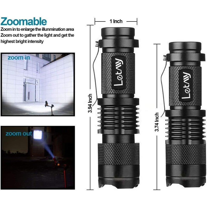 LETMY Tactical Flashlight, Super Bright LED Mini Flashlights with Belt