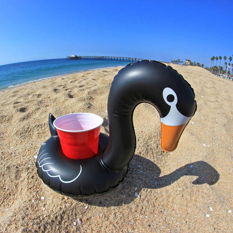GoFloats Black Swan Drink Float 3 Pack - Inflatable Pool