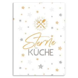 itenga Sichtbuchmappe für Rezepte - Rezeptmappe Rezeptordner mit Motiv A4 Kunststoff 20 Hüllen / 40 Seiten (Motiv Sterneküche)