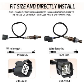 Automost 2Pcs Oxygen Sensor Upstream or Downstream 234-4733 234-9064 2349064 2344733 Compatible for Honda Element 2003-2011 EX/LX/SC/DX L4 2.4L Engine Only