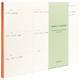 Weekly Planner To Do List Notepad. Desk Pad for Work and Study. 65 Tear-off sheets (Orange Edges)