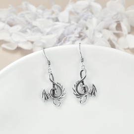 Gothic Dragon Dangle Earrings 925 Sterling Silver Vintage Dragon Jewelry Birthday Christmas Gifts for Women