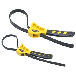 MaxWorks 51019 2 Pack Strap Wrench Set Durable Non Slip Rubber for Oil Filters Jars Pipes Industrial Strength with Multi Purpose for Automotive Plumbing and Home Use