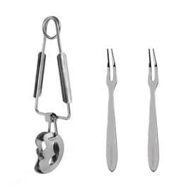 Hemoton 1 Set Escargot Tongs Fork Set,Stainless Steel Escargot Snail Tongs with Forks,Snail Escargot Tongs,Snail Tong and Snail Fork,Cooking Tongs Dessert Fork BBQ Clip Clamp for Kitchen Restaurant