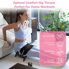 flintronic Exercise Hip Thrust Belt, Booty Belt for Hip Thrust, Adjustable Hip Thrust Belt with Extra Padding for Dumbbells Kettlebells Gym Fitness Bodybuilding Weightlifting, Black