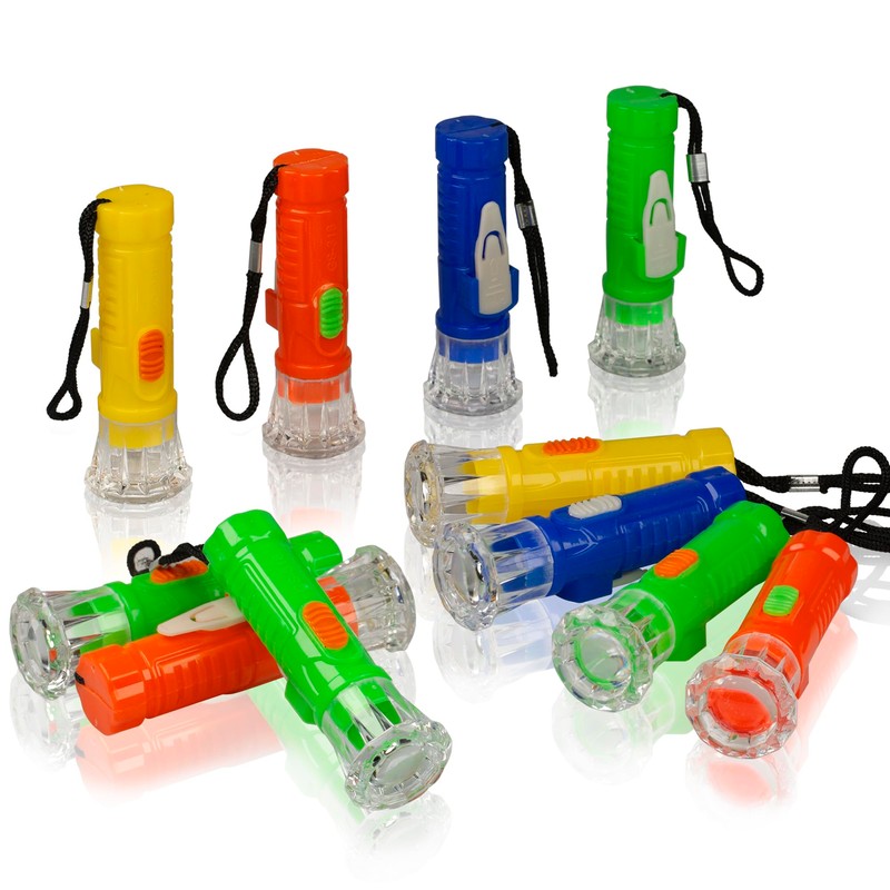 PROLOSO Mini Toy Flashlights with Lanyard LED Pocket Flashlight Toy