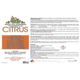 Mayflower Chemicals 2-1 Gallon Case CITRUS ALL PURPOSE CLEANER / DEGREASER ORANGE OIL DEODORIZER