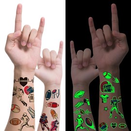 QIXCOZTI Sports Ball Pre-Cut Temporary Tattoos Birthday Party Decorations Favors Supplies Basketball Football Baseball Soccer Tattoo Stickers Gifts for Boys Girls Class Prizes Carnival