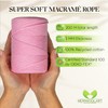 MeriWoolArt Macrame Cord 3mm Pink - Macrame Rope 200m -
