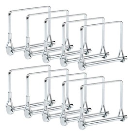 Comonc 10 Pcs Square Pto Pin Shaft Locking Pin 1/4 pin Hitch pin Wire Lock Pin Safety Coupler Pin 1/4" x 2-3/4"for PTO,Farm,Lawn,Hitches,and Garden