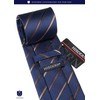 HISDERN Men's Necktie, Business Necktie, Pocket Square, Tie Clip, 3-Piece