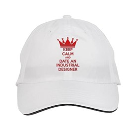 Makoroni - Keep Calm and Date an Industrial Designer Hat Adjustable Cap, DesS2 White
