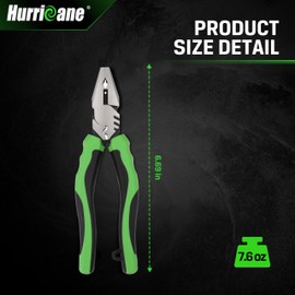 HURRICANE 6" Stripped Screw Extractor Pliers, Pro Linesman Pliers with Non-Slip Jaws, Remove Damaged/Rusted Screws Fast, with Wire Cutter, Crimper & Stripper