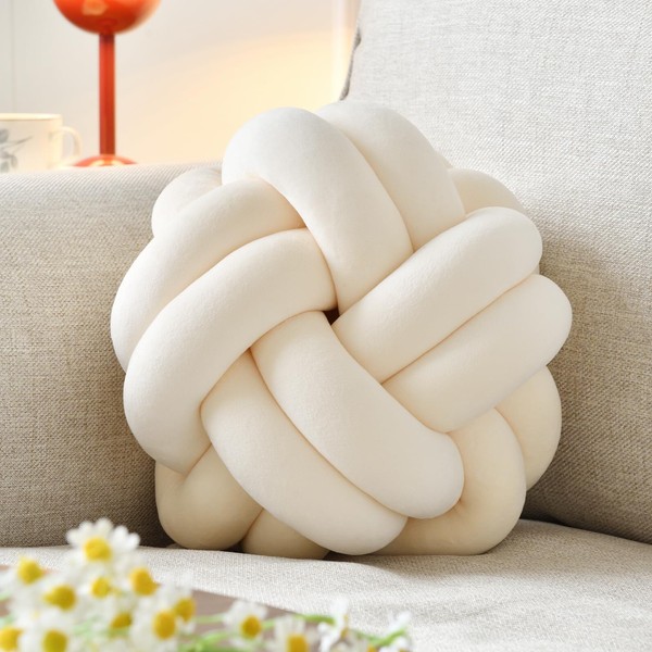 VBGYA Knot Ball Pillow, Round Decorative Throw Pillows Cushion, 11