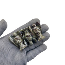 Sunshcat Natural Dragon Blood Jasper 1.5 inches Carving Pocket Palm Stone Figurines,Healing Crystal Prayer Guardian Angel Statue Decoration