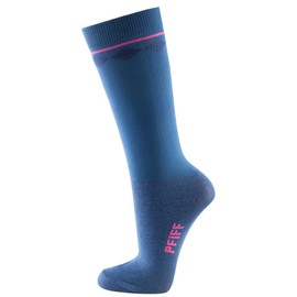 PFIFF 102889 Summer Riding Socks Knee Socks Reinforced Foot Section 3 Pairs Size 29-42, Blue pink