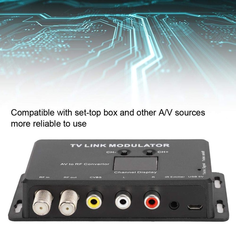 Modulator IR, UHF TV Link Modulator AV to RF Converter