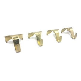 4 x Brass Plated Picture Rail Moulding Hooks Contemporary Heavy Duty 34mm Wide x 38mm High