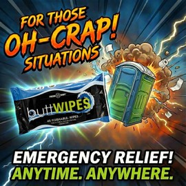 buttWIPES Flushable Wipes (1 Pack, 45 wipes) - Flushable Wipes for Adults - Water-Based Butt Wipes with Aloe and Vitamin E - Made Without Alcohol or Added Fragrance
