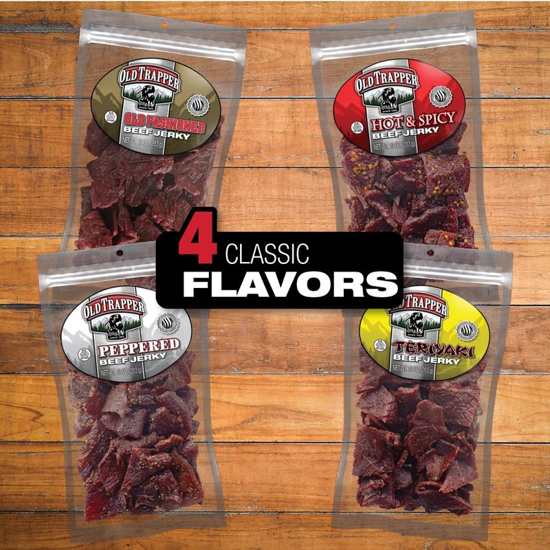 Old Trapper Beef Jerky, Hot & Spicy 10-Ounce Individual Pack,